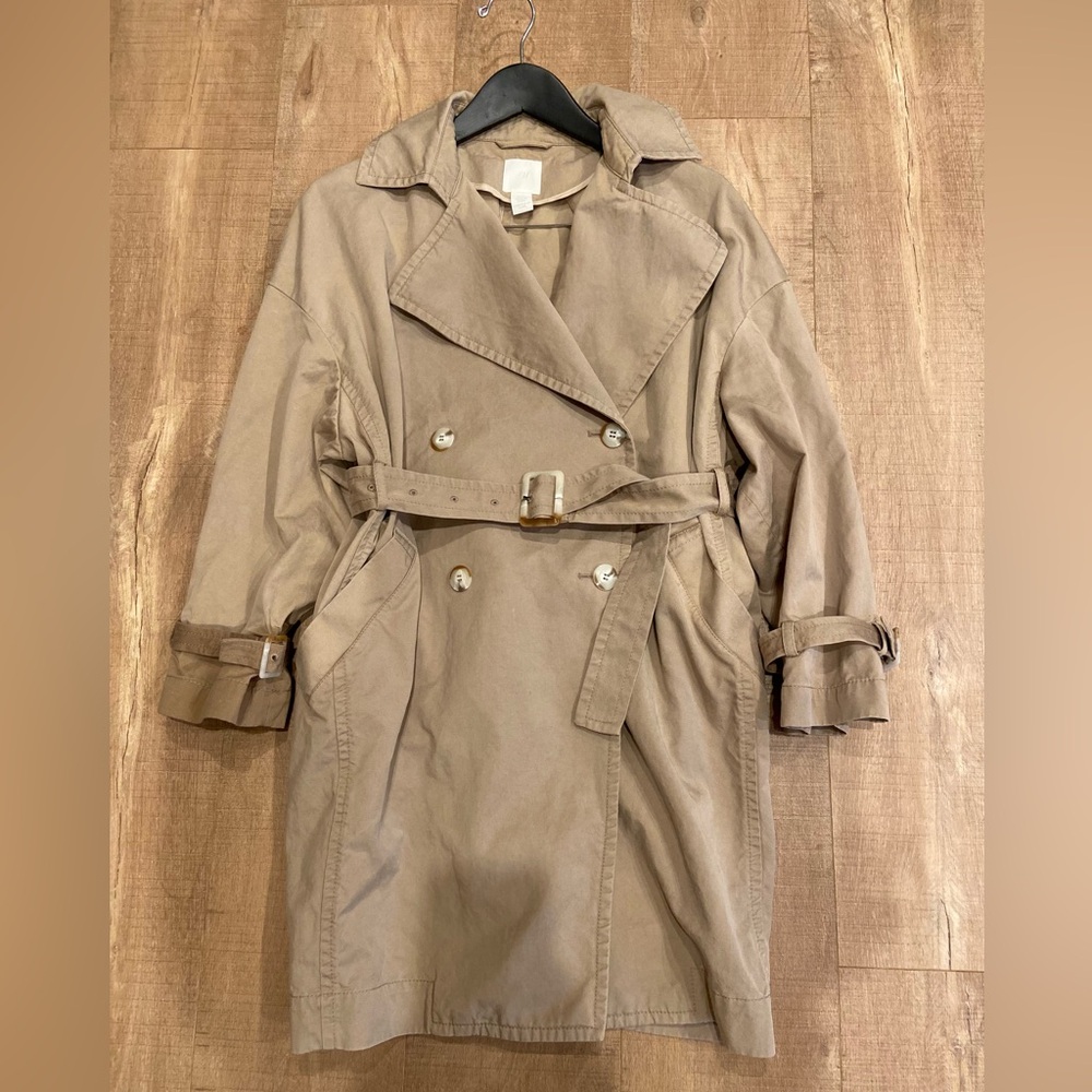 H&M khaki trendy trench coat